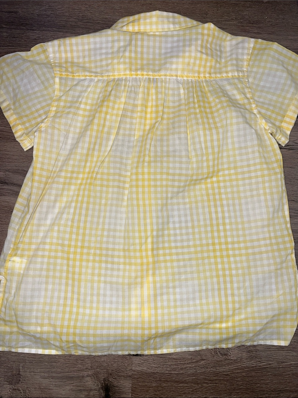 100% cotton Yellow and White Gingham Button-Up Shirt - Picture 4 of 6